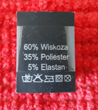 Wszywka skład surowcowy,przepis prania  WISKOZA  2749